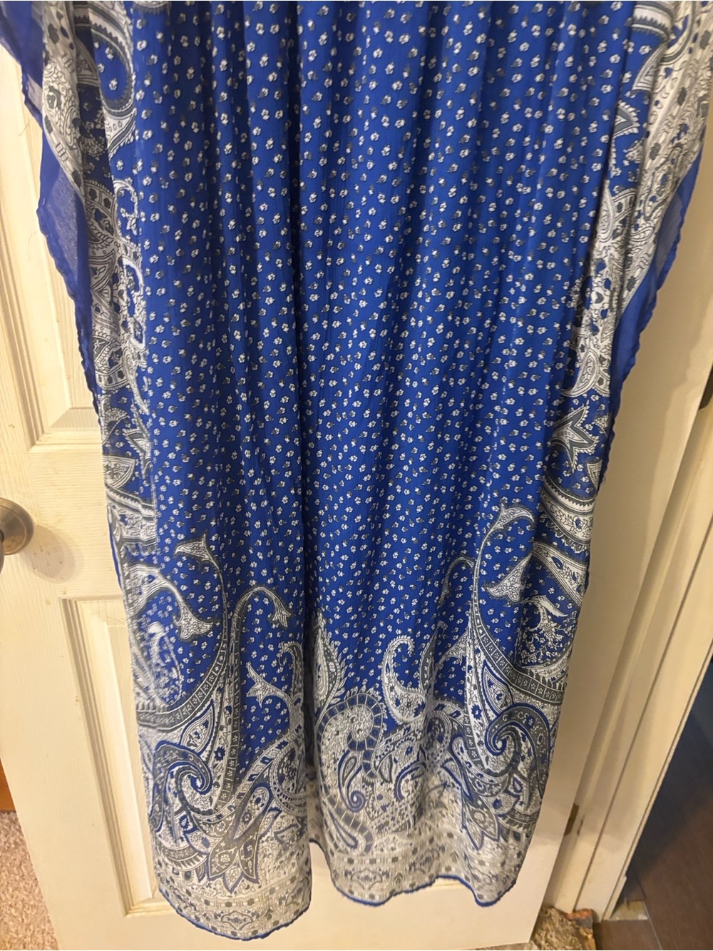 Blue Paisley Boho Maxi Kaftan Dress - Picture 7 of 7